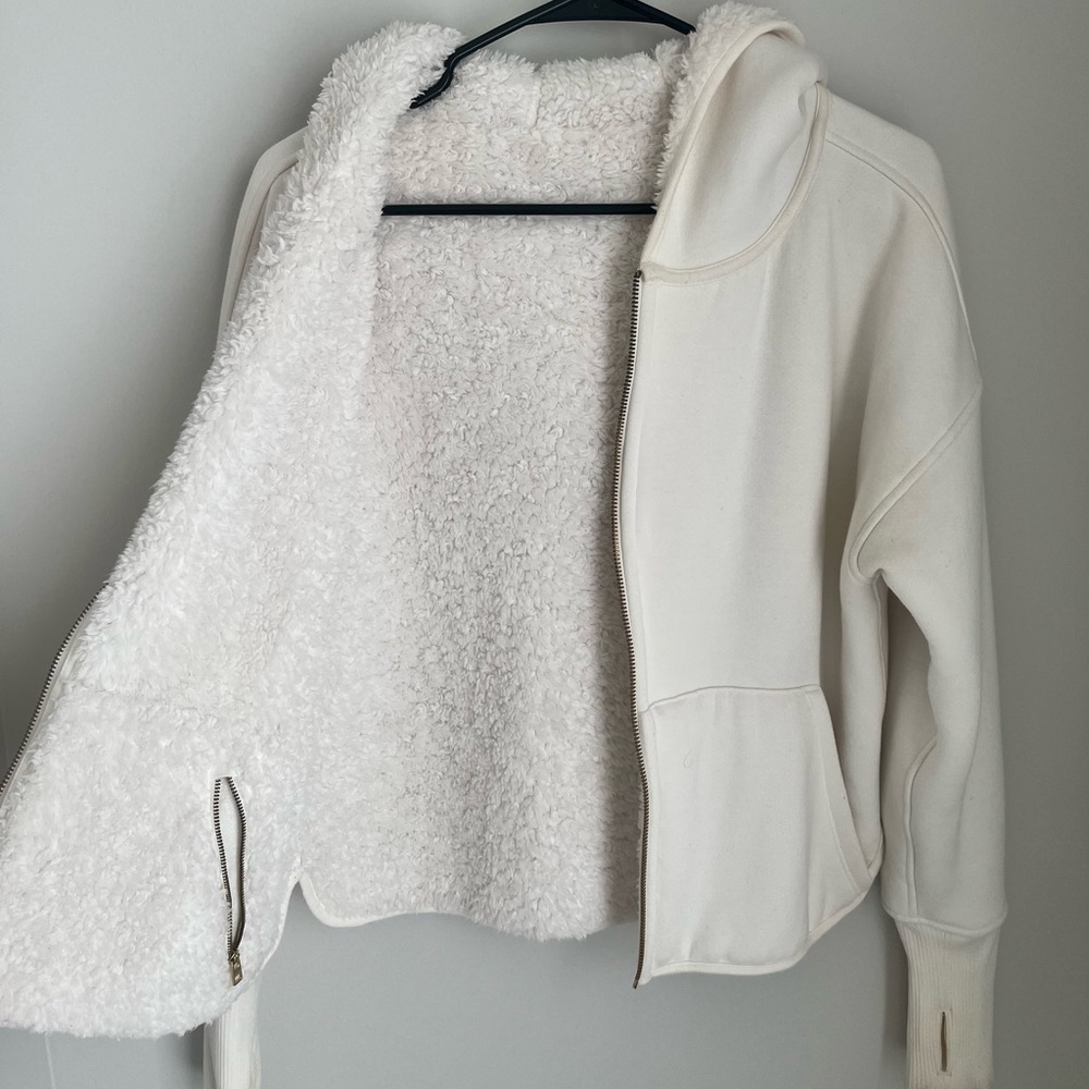 Reversible lululemon athletica Cream Sherpa-Lined Zip Hoodie